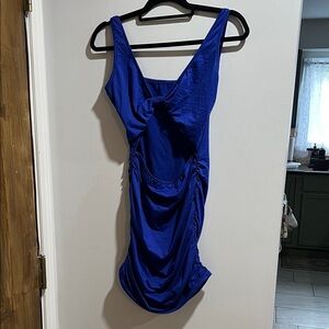 Elegant Blue Sleeveless Dress